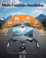 CURSOR FITNESS Indoor Exercise Bike — Silent Belt Drive Stationary Cycle with Comfortable Ventilated Seat, Tablet & Bottle Holders, 300 lb Capacity(m-4)