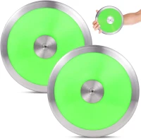 2-Pack 1.6 kg Sports Training Discus — Nylon-Iron Construction, Anti-Slip Polished Finish, Flat Design for High School Track & Field(m-2)