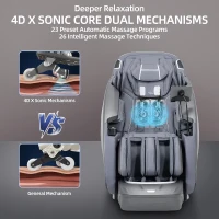 Alfine Theta A696 Massage Chair — 2026 Exclusive 4D+SyncWave Mechanism, Full-Body Zero-Gravity SL-Track Recliner, Yoga Stretch, AI Voice Control, 23 Programs, Auto Calf Extension, Space-Saving (Black)(m-4)