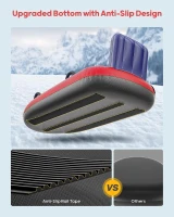 QPAU 2-Person Inflatable Snow Sled with Heavy-Duty Canvas Cover — 63.5"" x 33.5"" Reinforced Tube with Handles for Kids & Adults, Family Toboggan(m-5)