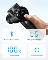 RENPHO Thermacool Deluxe Massage Gun with Heat & Cold Therapy, Portable Deep Tissue Percussion Massager with Charging Stand & App Connectivity — Gift for Him/Her(m-7)