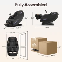 4D Full-Body Massage Chair Recliner with Zero Gravity, SL-Track Shiatsu, Core Heating, 20 Techniques, Deep Yoga Stretch, Foot Rollers, AI Voice, Touchscreen & Wireless Charging(m-2)