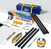 Portable Outdoor Volleyball Net Set — Heavy-Duty Anti-Sag Design with Adjustable Aluminum Poles, Winch System, Complete Accessory Pack for Backyard, Grass & Beach(m-7)