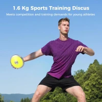 2-Pack 1.6 kg Training Discus for Track & Field – Nylon-Iron Construction, Polished Anti-Slip Grip, Practice Set(m-3)