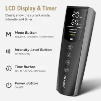 FIT KING Rechargeable Cordless Leg & Foot Massager - Full Leg Air Compression Boots with Pressure Sensor, LCD Controller, 3 Modes, 10 Intensities & 5 Timers(m-6)