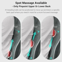 Mynt 2D & 3D Shiatsu Neck and Back Massager Pad — 10 Deep Kneading Nodes, Adjustable Height, Heat, Spot & Demo Modes — Portable Gray Chair Massage Cushion(m-6)