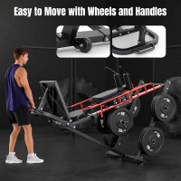 Dripex 2-in-1 Leg Press & Hack Squat Machine - 45° Combo with 4 Plate Holders, Professional Home Gym Lower Body System(m-7)