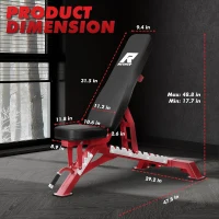 RITFIT Adjustable Weight Bench — Multi-Position Incline/Decline/Flat Home Gym Bench, 1300 lb Capacity(m-6)