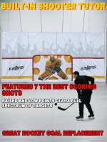 8 ft x 16 ft Heavy-Duty Hockey Shooting Tarp with Built-In Shooter Tutor – Training Net Replacement, Garage & Wall Protection(m-3)