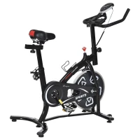 Soozier Exercise Bike, Stationary Bike with LCD Display, Indoor Cycling Bike for Home Workout, with 6kg Flywheel, Black(m-2)