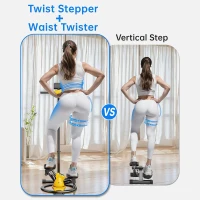 Twist Stepper Machine with Adjustable Handlebar and 360° Waist-Twist Function, Quiet Mini Stair Stepper with LCD and 300 lb Capacity(m-7)
