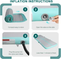 Portable Inflatable Air Tumble Track Mat - 6ft/10ft/13ft/16ft/20ft, 4""/8"" Thick with Electric Pump for Gymnastics, Cheerleading, Yoga, Pool & Outdoor Training(m-6)