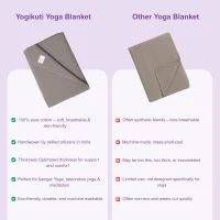 Yogikuti Iyengar Thick Handwoven Cotton Yoga Blanket Set of Two – Premium Support for Restorative Yoga, Meditation & Pranayama (Gray)(m-6)