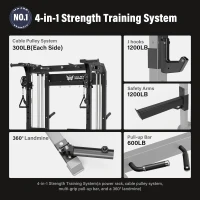 MAJOR FITNESS F22 Power Rack — 1600 lb All-in-One Squat Rack with Dual Pulley System(m-2)