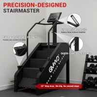 GMWD Commercial-Grade Stair Stepper Machine with 17.3"" LED Display, 15 Resistance Levels, 24-164 SPM(m-4)