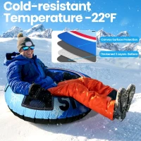 ZIZZ 48-inch Heavy-Duty Inflatable Snow Tube with Premium Canvas Cover — Kids & Adults(m-5)