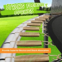 GIGU Outdoor Trampoline (10/12/14/15/16 ft) with Enclosure Net, Ladder & Anti-Rust Coating – Recreational, ASTM & CPSIA Approved(m-5)