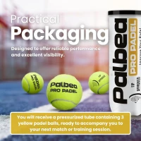Palbea PRO Padel Balls – FIP-Approved High-Visibility Felt Padel Balls, Pressurized Tubes of 3 (Options: 6 / 12 / 24 Tubes) for Training and Tournaments(m-7)