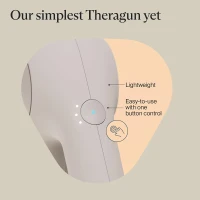 TheraGun Relief by Therabody — Lightweight, User-Friendly Percussion Massage Gun (Sand) with 3 Speeds & 3 Science-Backed Attachments for Everyday Pain Relief(m-4)