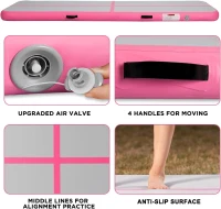 Inflatable Air Tumbling Mat – Available in 6/10/13/16/20 ft with 4in or 8in Thickness and Electric Pump, for Gymnastics, Cheer, Yoga, Beach & Pool(m-2)