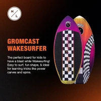 Hyperlite Gromcast Kids Wakesurf Board — Scott Bouchard Shaped, Beginner-Friendly for Young Riders(m-2)