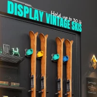 Skifavs Ski & Snowboard Wall Rack for Garage Wall — Universal Fit, Damage-Free Storage Rack, Green (6-Pack)(m-4)