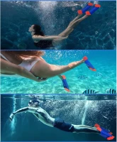 Prsca Kids Short Swim Fins — Youth Training Flippers for Lap Swimming, Beginners, Girls & Boys(m-7)