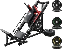 RitFit Multi-Angle Leg Press & Hack Squat Machine with Plate Set, Linear Bearing Home Gym Unit with Weight Storage(m-1)