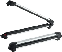 VEVOR Ski & Snowboard Roof Rack, Carries up to 6 Pairs of Skis or 4 Snowboards, 2-Pack Aluminum Universal Roof Holders with Lock & Rubber Padding, Carrier for Fishing Rods, Fits Most Slotted Crossbars(m-9)