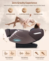 RELX 2026 Full-Body SL-Track Shiatsu Massage Chair with 20 Modes, Zero-Gravity, Far-Infrared Heat, AI Voice and Calfrest Extension (Brown)(m-6)