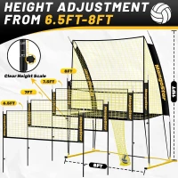Mangostar Volleyball Training Net System (11 x 8 ft) — Freely Height-Adjustable 6.5–8 ft, Portable Indoor/Outdoor Practice Net for Serving, Setting & Spiking — Quick-Release, Easy Setup(m-2)