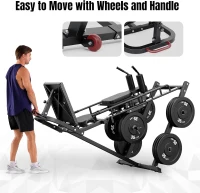 Dripex 2-in-1 Leg Press & Hack Squat Combo for Home Gym - Professional 45° Leg Press with Transport Wheels (Weight Plates Not Included)(m-7)