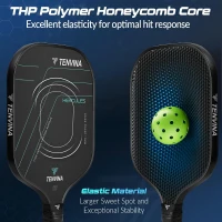 TENVINA Multi-Layer T700SC Textured Carbon Fiber Pickleball Paddle — USAPA Approved, Powerful Spin Surface, 4 Thickness & Shape Options(m-3)