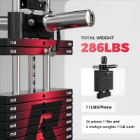 RitFit M1 / M1 Pro Smith Machine with Cable Crossover - Multi-Function Power Cage & Full Package for Home Gym(m-7)