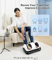 CARESKY Shiatsu Foot Massager with Heat and Rolling Deep-Kneading — Multi-Mode Relief for Plantar Fasciitis & Neuropathy, Fits Up to Size 14(m-2)