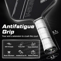 Advanced Pickleball Paddle — Ti-Carbon Hybrid Face, V-SONIC III 16mm Core, Large Sweet Spot, Mid-Weight, Extended Grip — USAPA Approved(m-5)