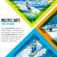 ZUP YouGotThis 260 Multi-Board & Handle Combo with Carry Bag — Kneeboard, Wakeboard, Wakeskate & Wakesurf for Kids, Teens and Young Adults (Blue)(m-9)