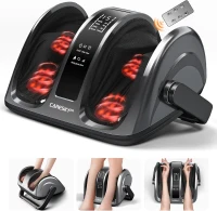 Shiatsu Foot Massager with Heat - FSA Eligible, 3-Level Heating, Deep Kneading & Rolling for Calves, Feet & Arms, Relief for Plantar Fasciitis & Neuropathy(m-1)