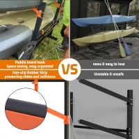 Freestanding Heavy-Duty 4-Tier Kayak Storage Rack — Adjustable Garage Stand for Kayaks, Canoes, SUPs & Surfboards (71""H x 46""W x 36""D)(m-3)