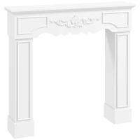 HOMCOM Baroque Fireplace Mantel, Freestanding Fireplace Surround with Leg for Electric Fireplaces, 43.3" W x 39.8" H, White(m-11)