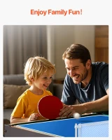 VEVOR 3-in-1/4-in-1 Combo Game Table (48""/54"") — Air Hockey, Ping Pong, Foosball & Billiards with Accessories(m-6)