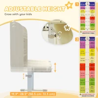 Qaba Kids Desk Height Adjustable with Tilted Desktop, Storage, Drawer, Pegboard, for 3-12 Years(m-4)