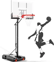 AWII SPORT 44"" Portable Basketball Hoop — Height Adjustable 4.8–10 ft, Outdoor/Indoor Goal System for Kids, Teens & Adults(m-1)