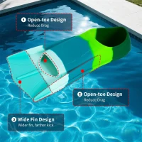 Children's Short Silicone Swim Fins - Soft, Comfortable Training Flippers for Boys, Girls and Beginner Swimmers(m-3)