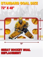 8 ft x 16 ft Heavy-Duty Hockey Shooting Tarp with Built-In Shooter Tutor – Training Net Replacement, Garage & Wall Protection(m-4)