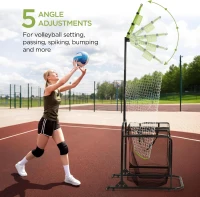 Volleyball Setter Training System — Adjustable Setter Net with Multiple Angles & Heights, Wheels and Ball Collection Bag(m-3)