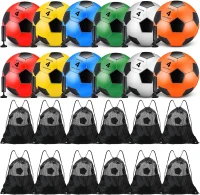 Operation Christmas — Bulk 12-Pack Deflated Soccer Balls (Size 5 & 4) with Pump and Drawstring Bag — Charity Donation & Christmas Gift Set(m-1)