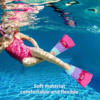 Kids Short Swim Fins — Comfortable Training Flippers for Lap Swimming, Children, Girls & Boys, Beginners(m-6)