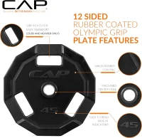 CAP Barbell 2-Inch Olympic 12-Sided Rubber-Coated Plate Set — Full Range Option(m-3)