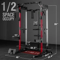 Mikolo HR05 Power Cage — 2000 lb Rack with Independent Dual 1:1 Pulley System, Cable Crossover & Multi-Function Home Gym(m-4)